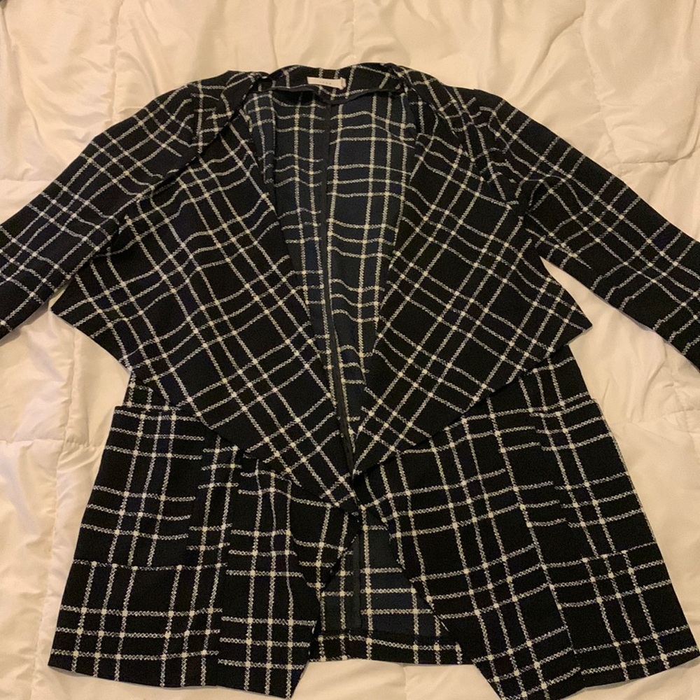 Black and white blazer style jacket. Size small